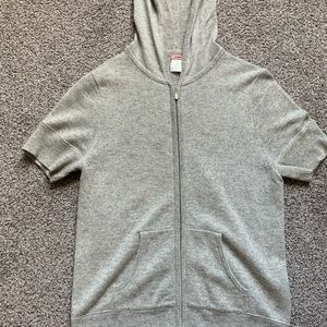 JCrew Cashmere Hooded Short Sleeve Sweater